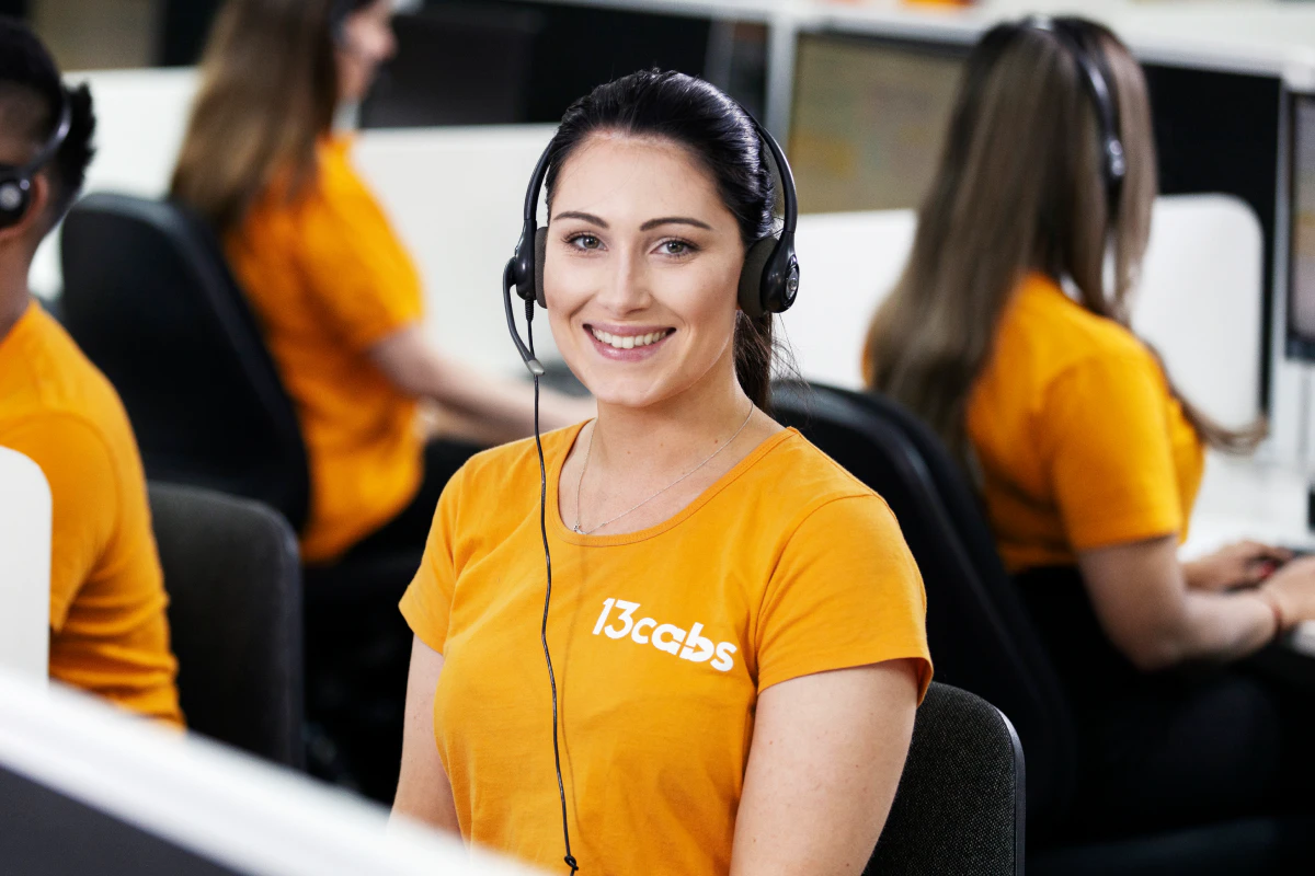 Woman in contact centre