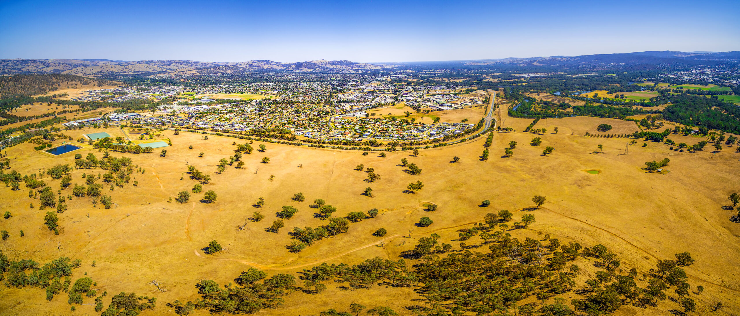 Wodonga Aerial Landscape - Taxis in Wodonga