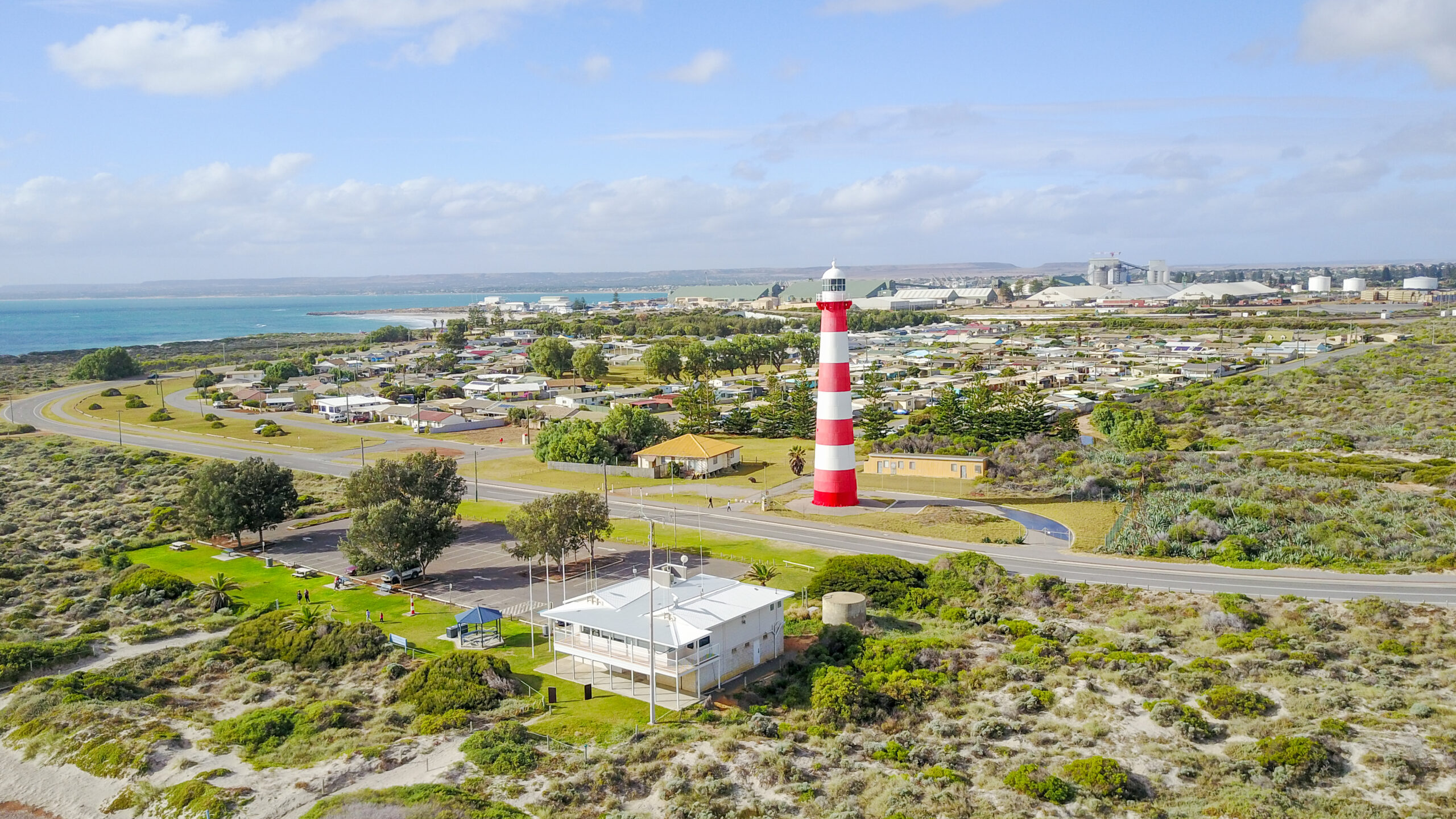 Geraldton and Lighthouse Aerial View