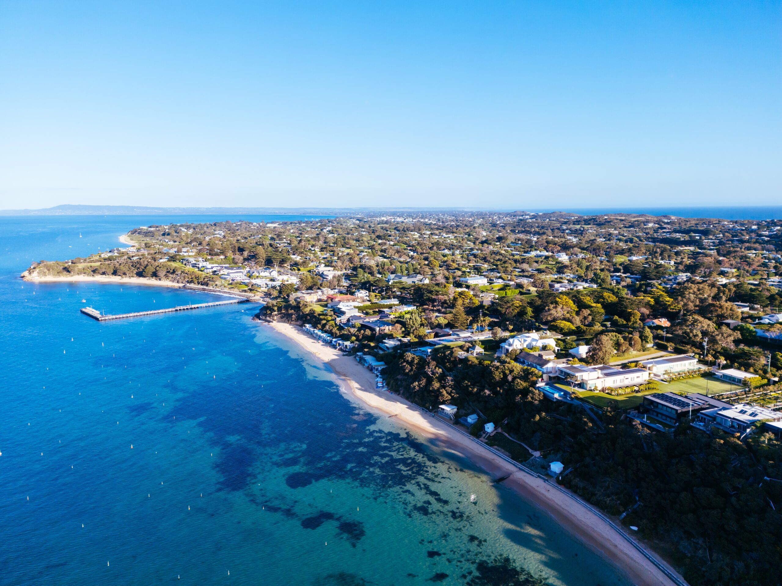 aerial shot of morninton peninsula