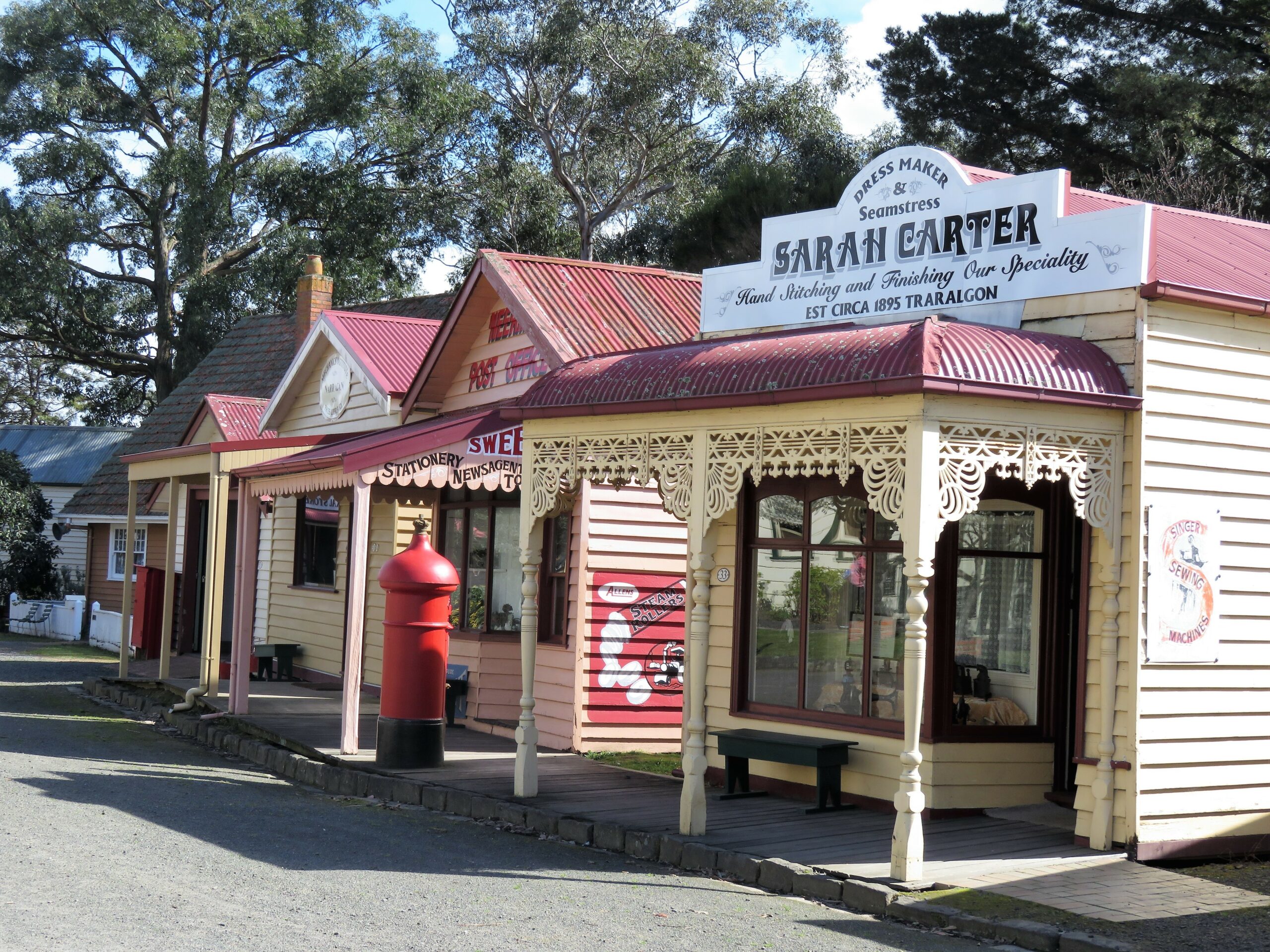 Old Gippstown Gippsland Heritage Park shops in the main street