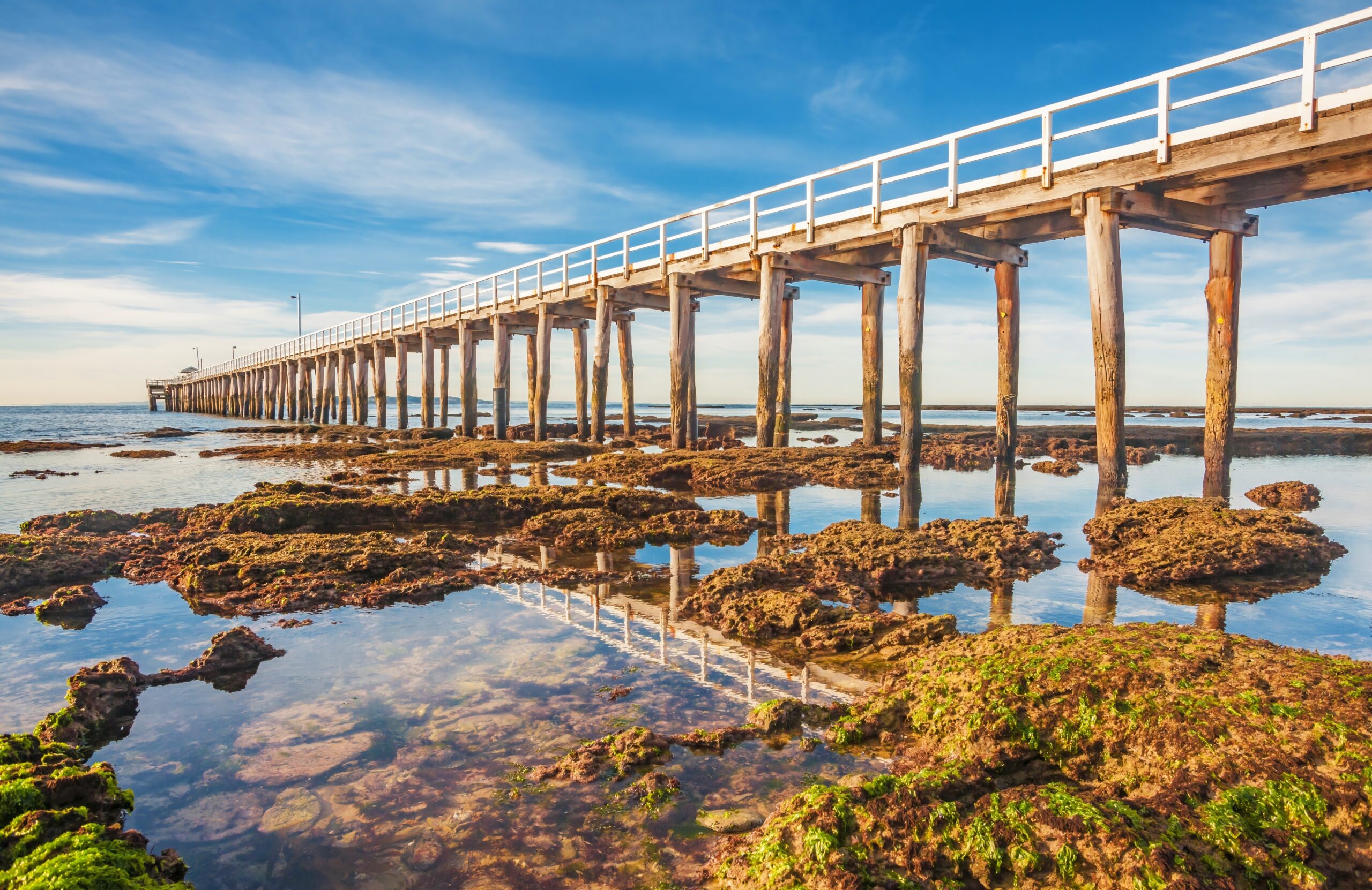 Point Lonsdale Jetty, at the entrance to Port Philip Bay, Bellarine Penninsula, Victoria, Australia