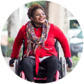 Woman in wheelchair